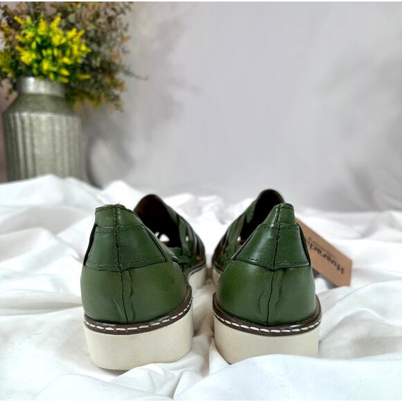 Huaraches by BearPaw Womens Leather Slip On Sandals Military Green 12 - Picture 13 of 16